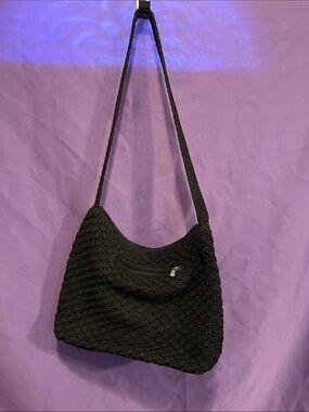 The Sak Black Crochet Shoulder Bag